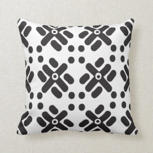 Almofada Travesseiro decorativo preto e branco do impressã
