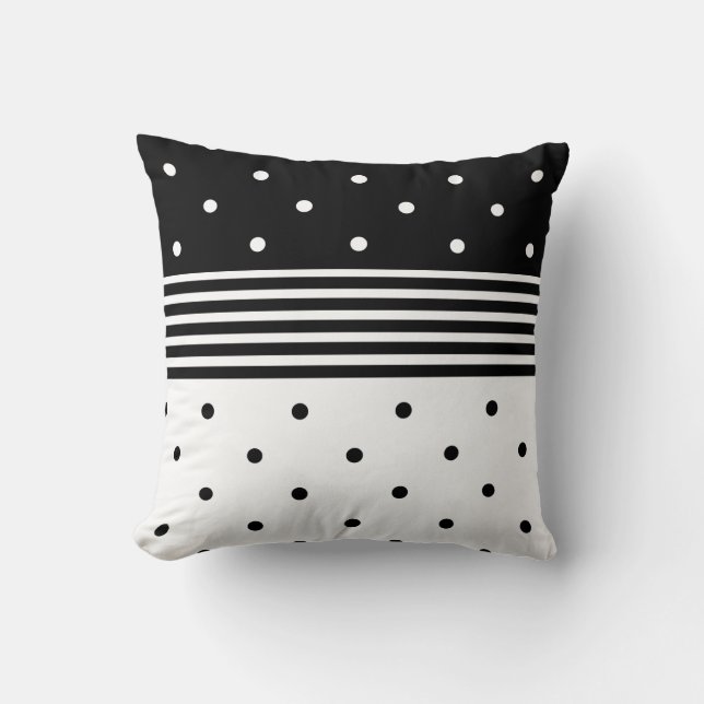 Almofada Travesseiro decorativo preto e branco moderno (Frente)