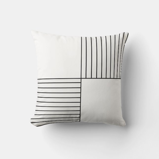 Almofada Travesseiro decorativo preto e branco reversível (Frente)