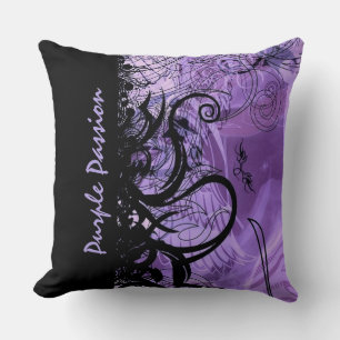 Almofada Travesseiro decorativo preto e roxo do teste