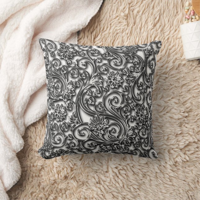 Almofada Travesseiro decorativo preto Onyx Paisley (Cobertor)