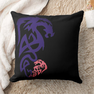 Almofada Travesseiro decorativo preto simples de dragão úni