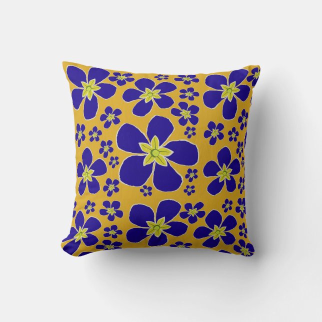 Almofada Travesseiro decorativo Primrose da Noite Azul (Frente)