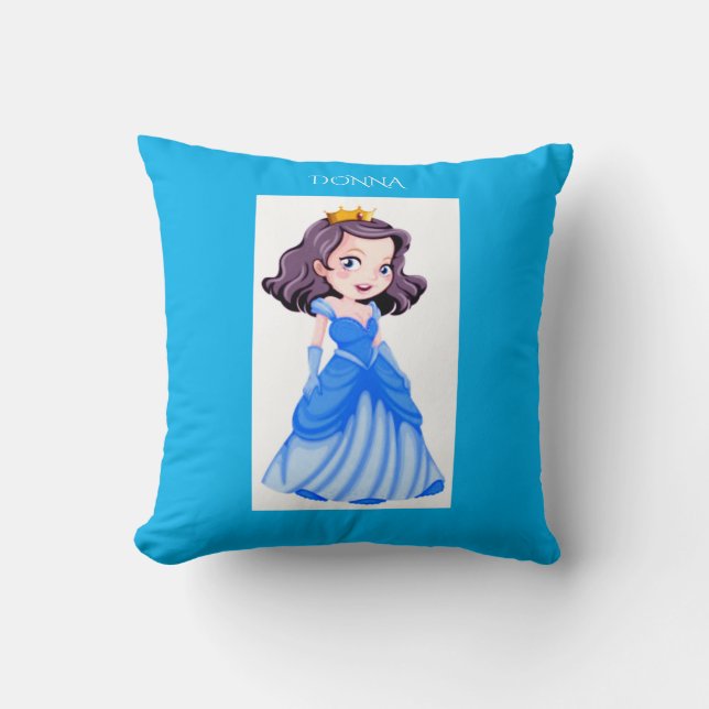 Almofada Travesseiro decorativo princesa. Nome personalizad (Frente)