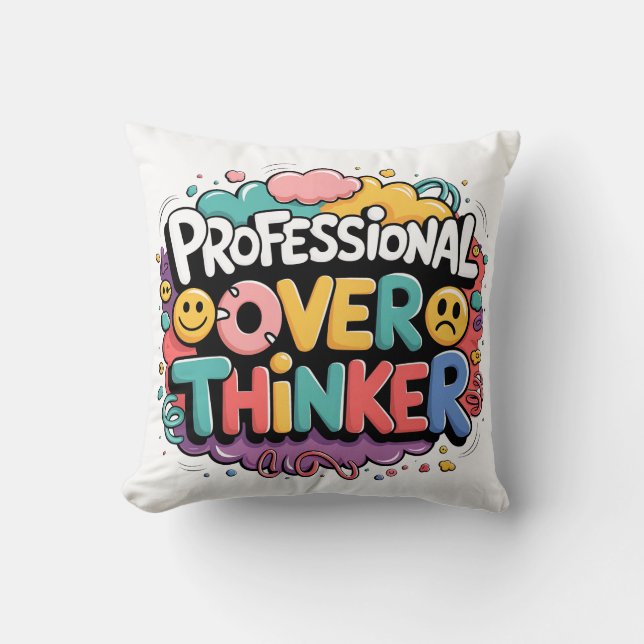 Almofada Travesseiro decorativo Professional Over Thinker (Frente)