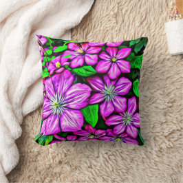 Almofada Travesseiro decorativo Purple Clematis