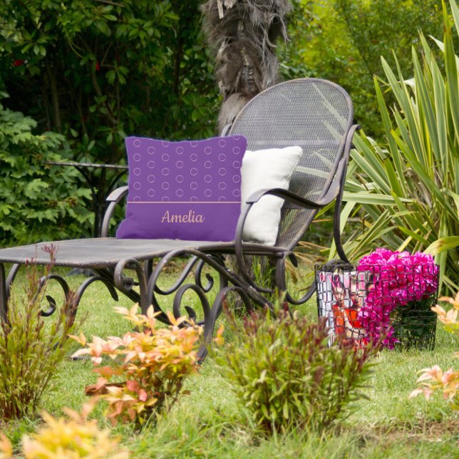 Almofada Travesseiro decorativo púrpura de círculo de aquar (Criador carregado)