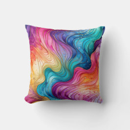 Almofada Travesseiro decorativo quadrado Abstrato de tinta