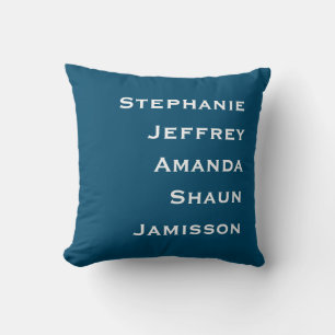 Almofada Travesseiro decorativo quadrado branco e azul de c