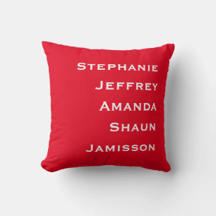 Almofada Travesseiro decorativo quadrado branco e vermelho