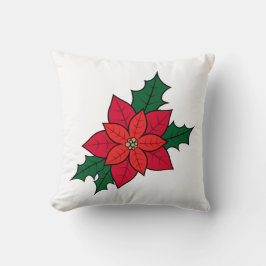 Almofada Travesseiro decorativo Quadrado com Poinsettia de 