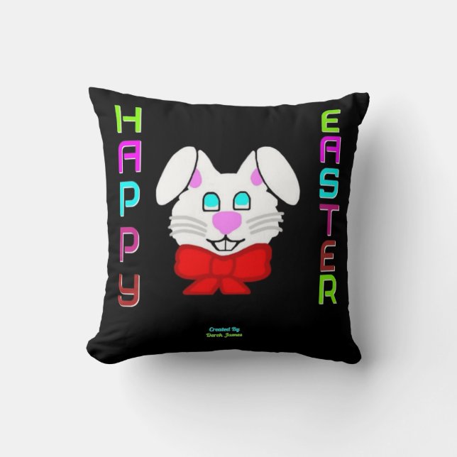 Almofada Travesseiro decorativo Quadrado de Bunny da Páscoa (Frente)