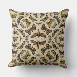 Almofada Travesseiro decorativo quadrado Vintage Moths