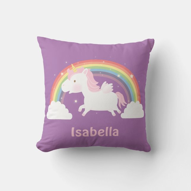 Almofada Travesseiro Decorativo Quarto de Meninas Unicórnio (Frente)