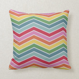 Almofada Travesseiro decorativo Rainbow Chevron