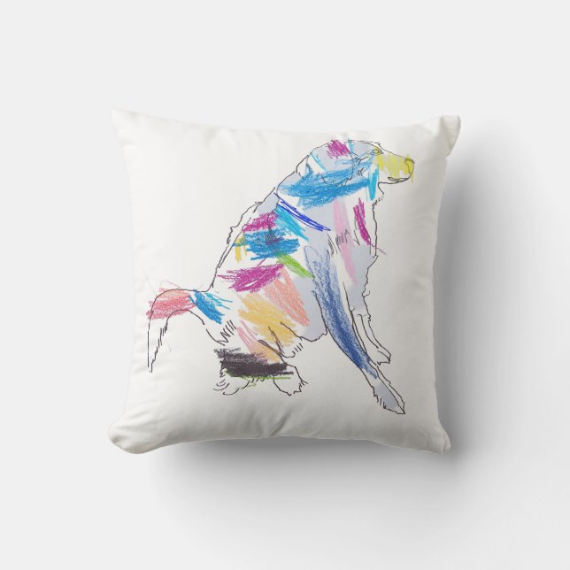 Almofada Travesseiro decorativo Rainbow Dog (Frente)