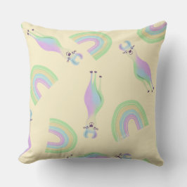 Almofada Travesseiro decorativo Rainbow Llamas - amarelo