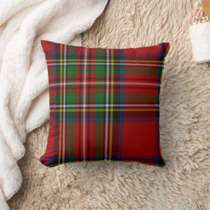 Almofada Travesseiro decorativo real vermelho do Tartan de