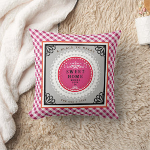 Almofada Travesseiro decorativo Red Buffalo Gingham