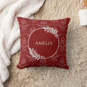 Almofada Travesseiro decorativo Red Elegant Damask