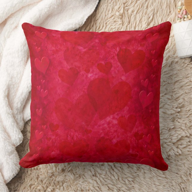 Almofada Travesseiro decorativo Red Hearts (Cobertor)