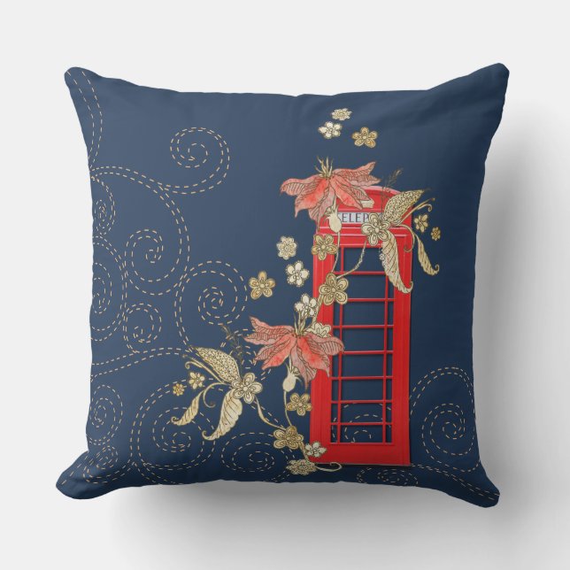 Almofada Travesseiro decorativo Red Phone Box (Frente)