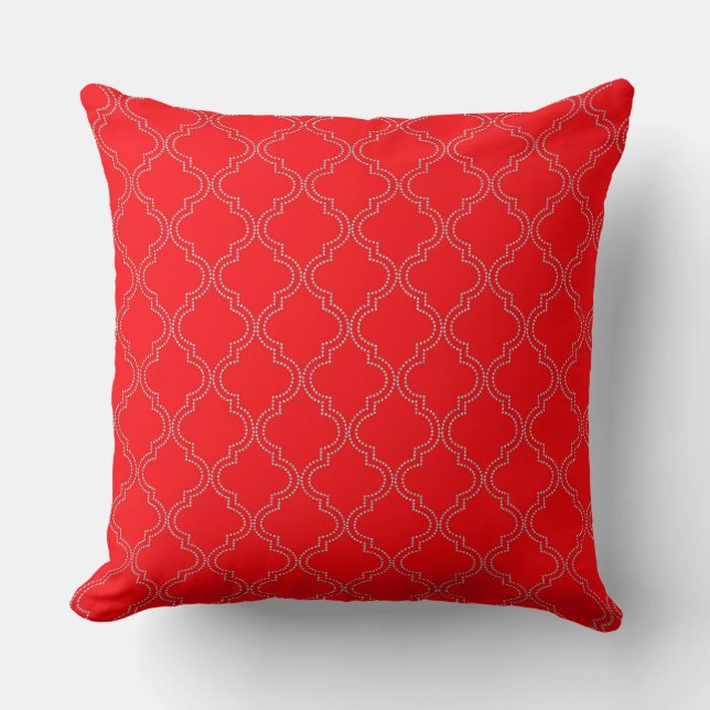 Almofada Travesseiro decorativo Red Quatrefoil (Frente)
