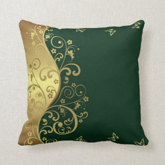 Almofada Travesseiro decorativo--Redemoinhos verdes escuro