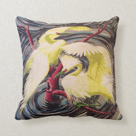 Almofada Travesseiro decorativo Repro Egrets Barkcloth