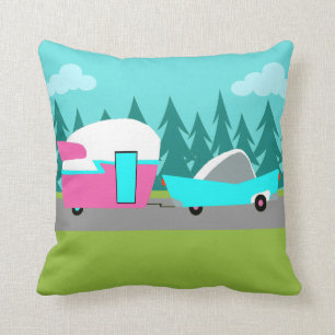 Almofada Travesseiro decorativo retro do campista/reboque e