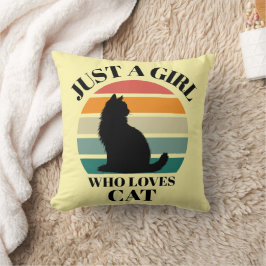 Almofada Travesseiro decorativo Retroativo de Silhueta Gato