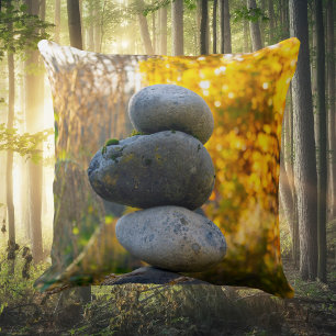 Almofada Travesseiro decorativo Rock Cairn Zen