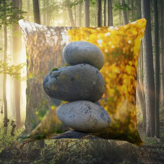 Almofada Travesseiro decorativo Rock Cairn Zen