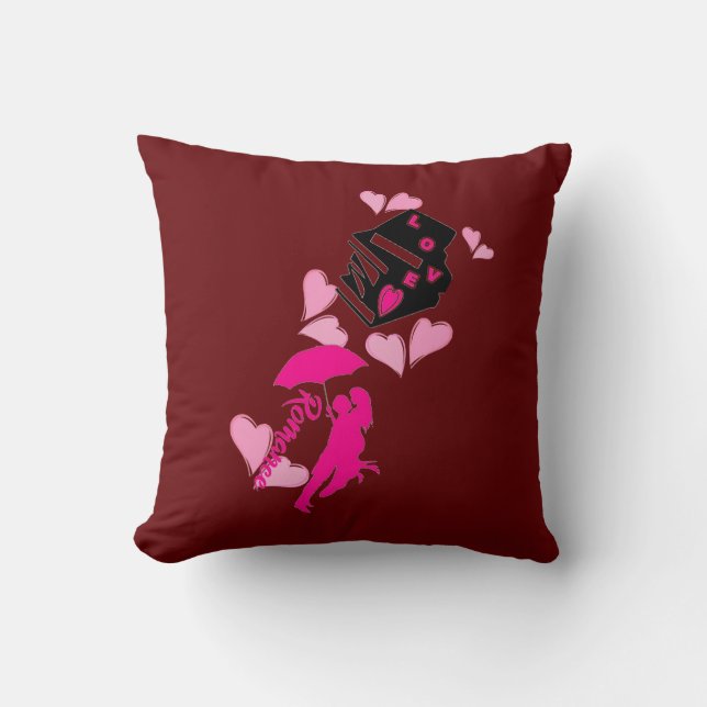 Almofada Travesseiro decorativo Romance (Guarda-chuvas) (Frente)