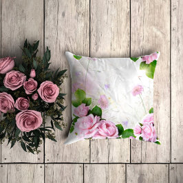 Almofada Travesseiro decorativo Romântico de Rosas Rosa