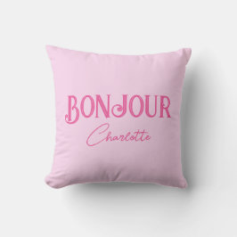 Almofada Travesseiro decorativo Rosa Bonjour Bonne Nuit