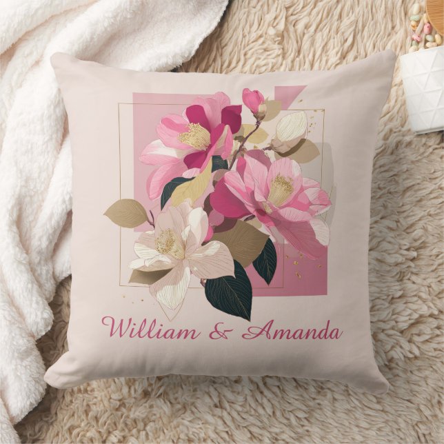 Almofada Travesseiro decorativo Rosa Camellia Bloom (Cobertor)