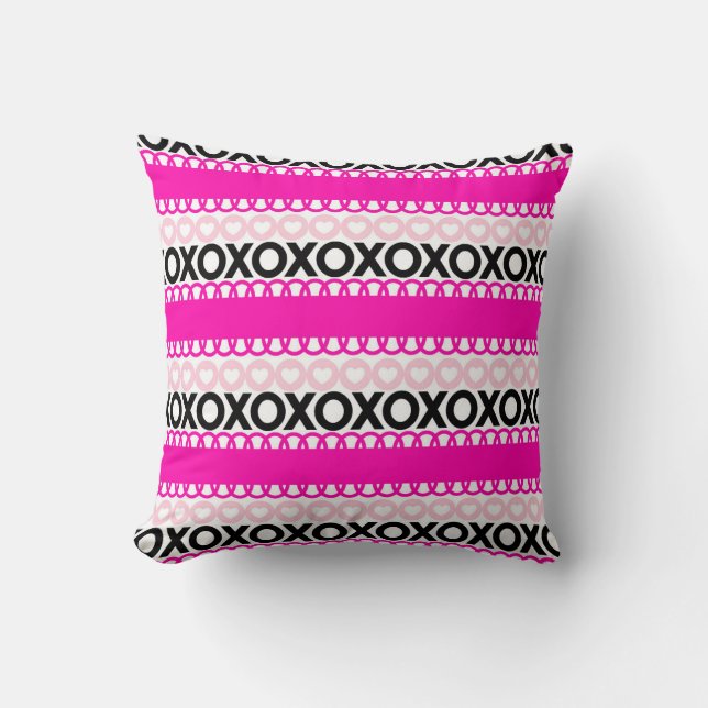 Almofada Travesseiro Decorativo Rosa Choque para o Dia dos  (Frente)