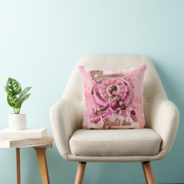 Almofada Travesseiro decorativo rosa de sensibilização do C