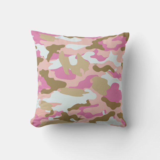 Almofada Travesseiro decorativo Rosa E Khaki (Frente)