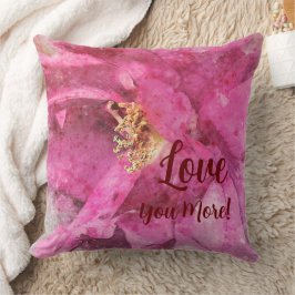 Almofada Travesseiro Decorativo Rosa Floral 'Eu Te Amo Mais