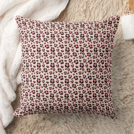 Almofada Travesseiro decorativo rosa-leopardo, Travesseiro 