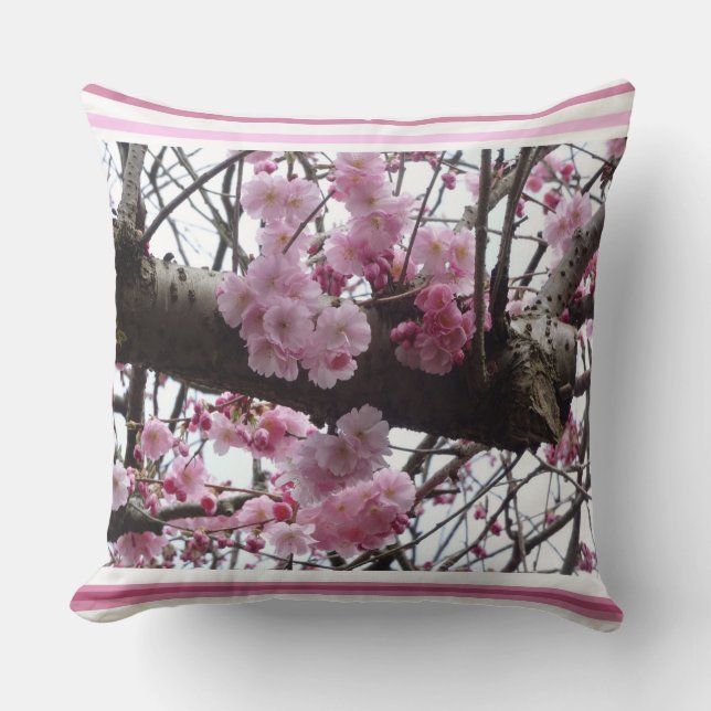 Almofada Travesseiro decorativo Rosa Prunus Blossoms (Frente)
