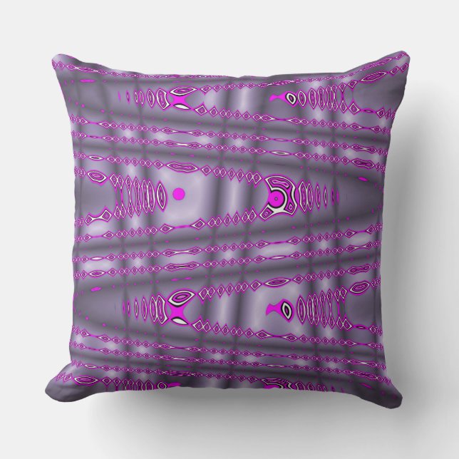 Almofada Travesseiro decorativo Rosa Quente Roxo Zig Modern (Frente)