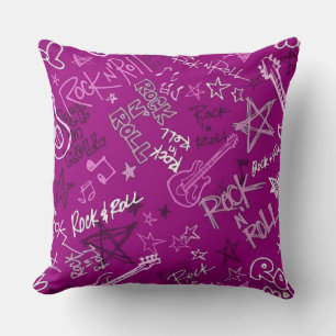 Almofada Travesseiro decorativo Rosa Rock & Roll Rock Star