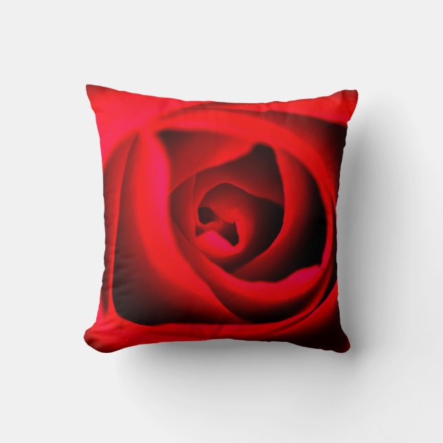 Almofada Travesseiro decorativo rosa vermelha (Frente)