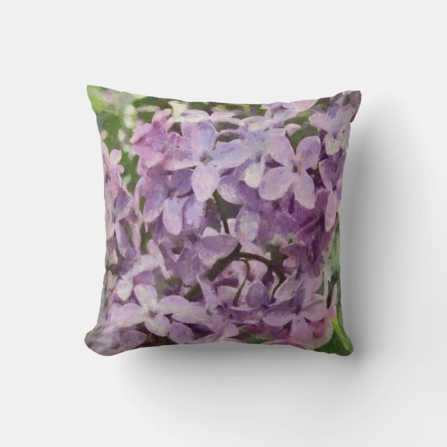 Almofada Travesseiro decorativo roxo antiquado do Lilac (Frente)