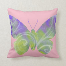 Travesseiro decorativo roxo da borboleta