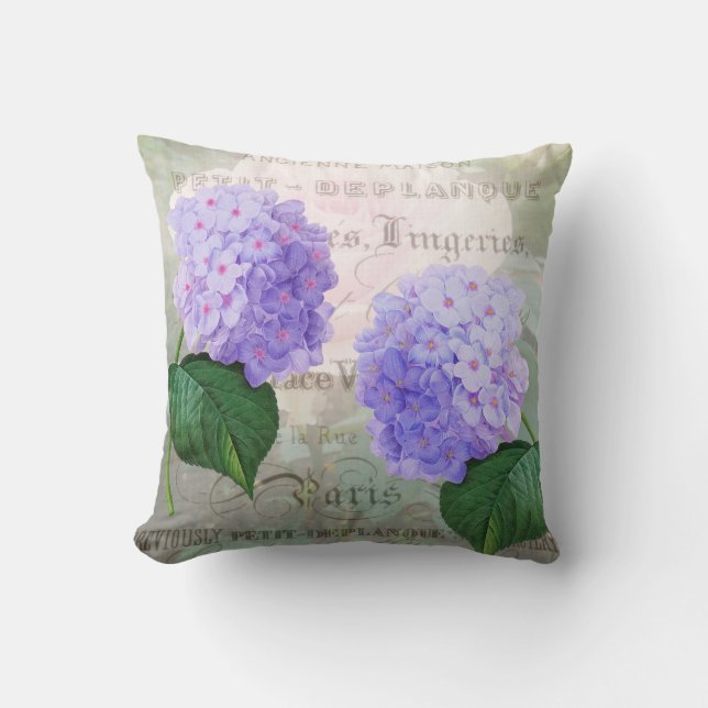 Almofada Travesseiro decorativo roxo do Lumbar do Hydrangea (Frente)