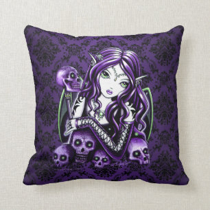 Almofada Travesseiro decorativo roxo gótico da fada do